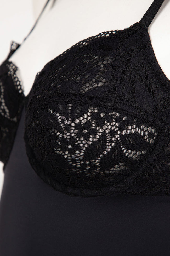 Bk Black Curvy Lace Bodysuit Main Image