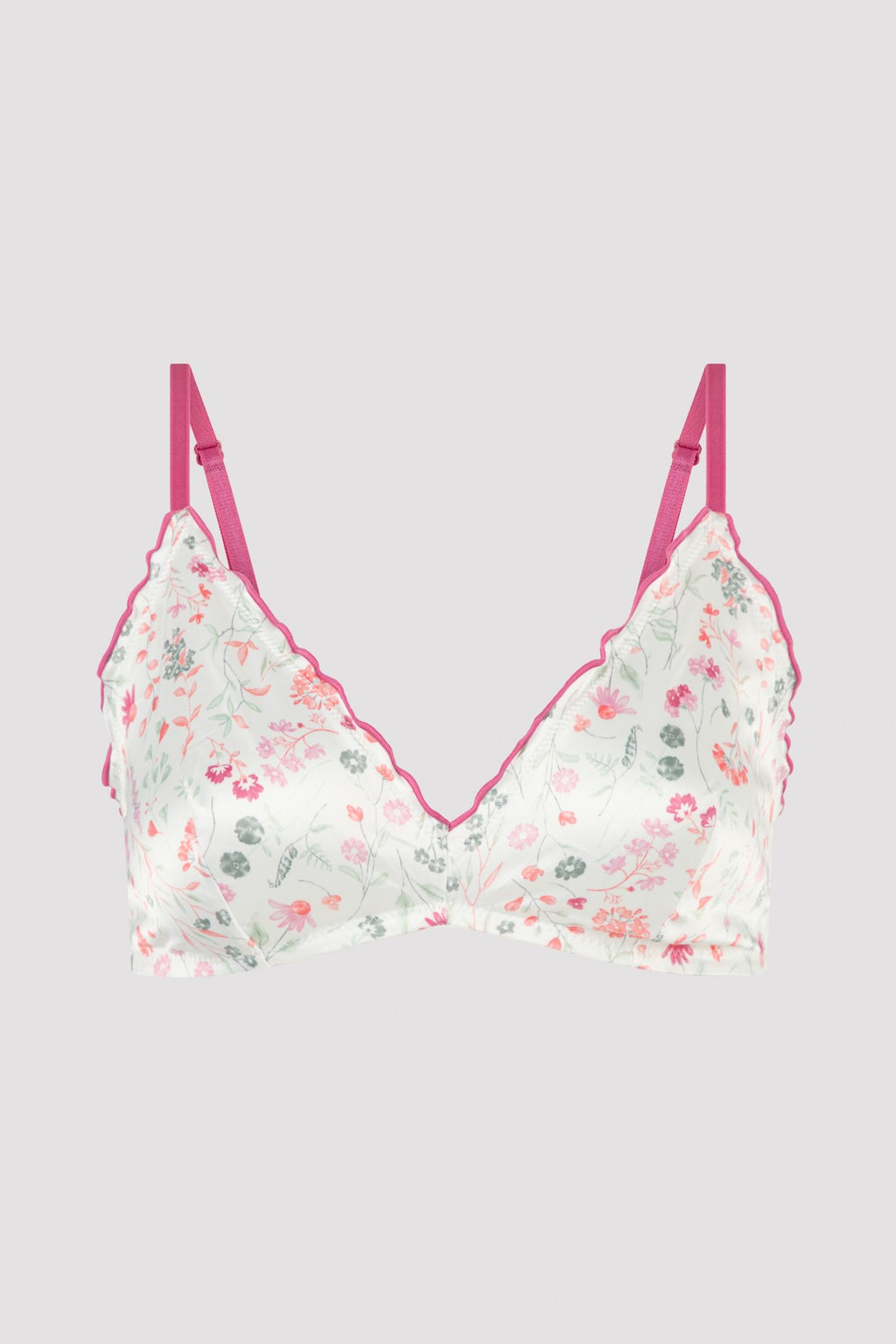 Multicolor Triangle Satin Non-wired Bra