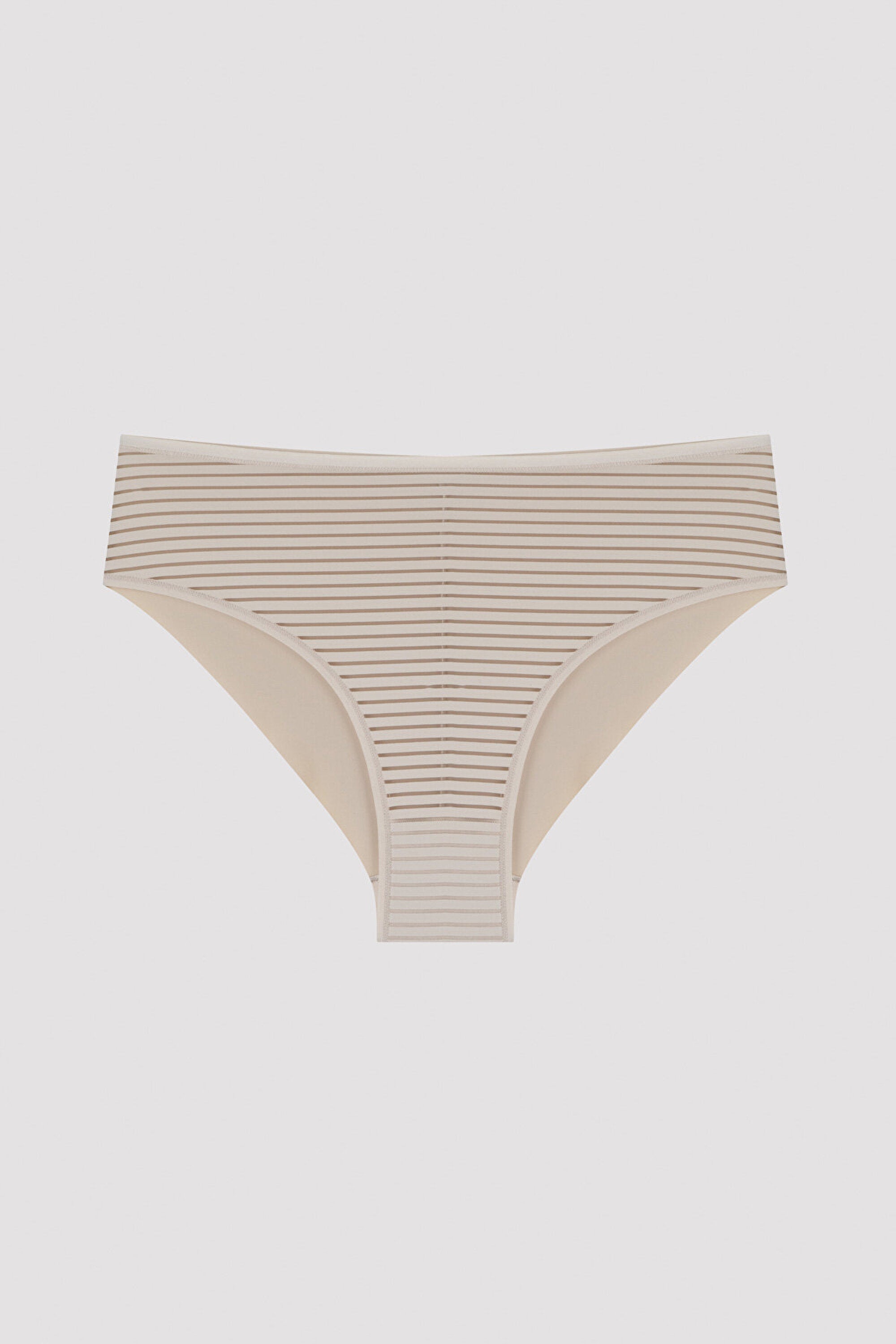 سروال عالي الخصر بيج باللون النيود