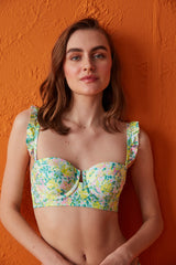 Multi Colored Grace Half Band Bikini Top