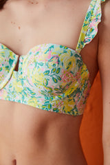 Multi Colored Grace Half Band Bikini Top