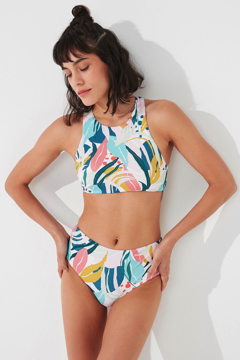 Multi Colour Wave Hbottomer Bikini Top