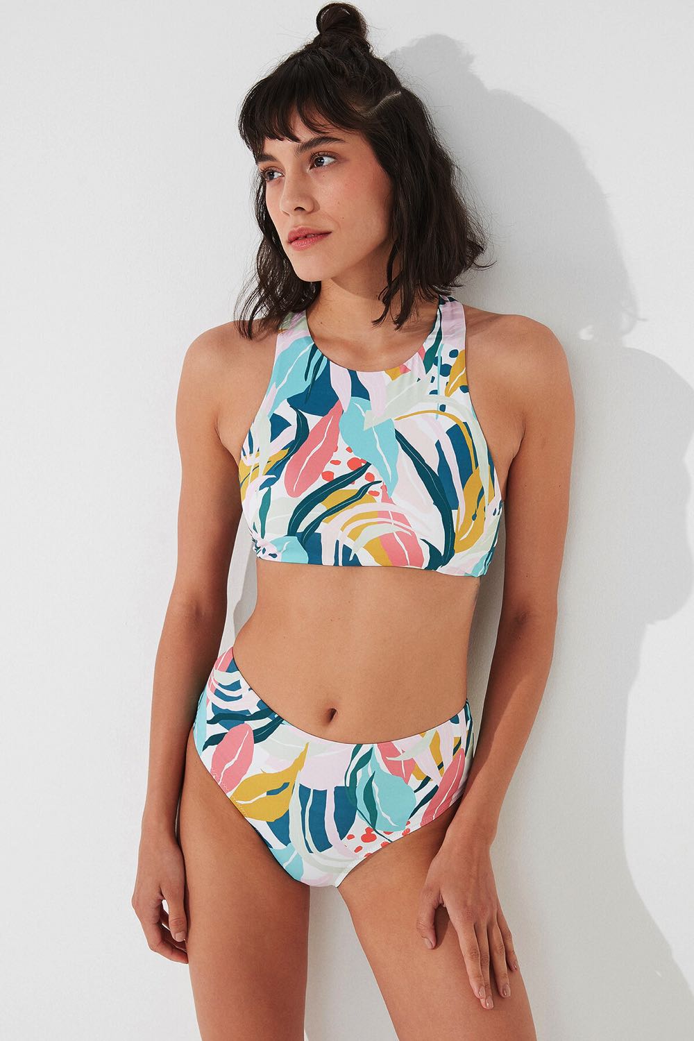 Multi Colour Wave Hbottomer Bikini Top