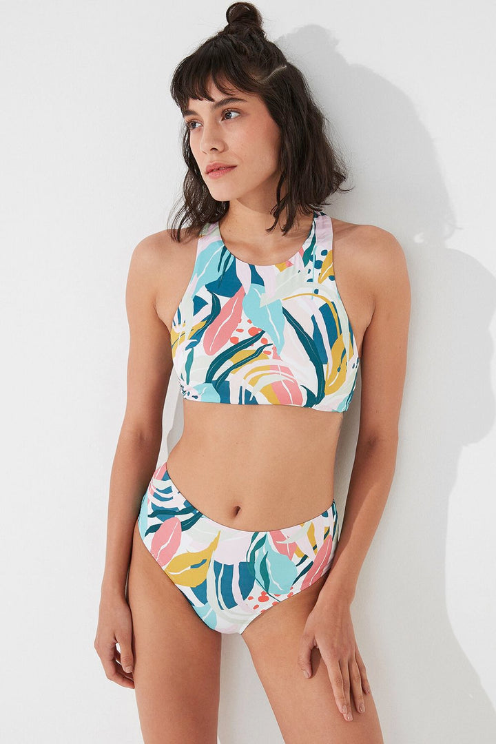 Multi Colour Wave Hbottomer Bikini Top