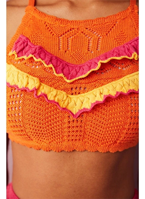 Multi Colour Pia Halter Bikini Top