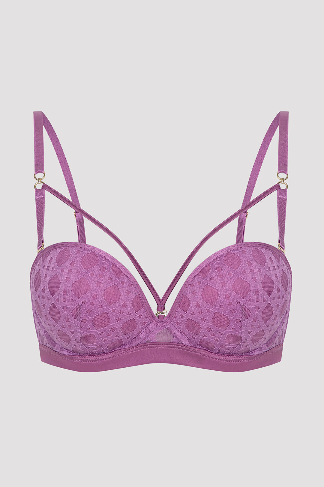Lilac Underwire Padded Strapless Push Up Bra