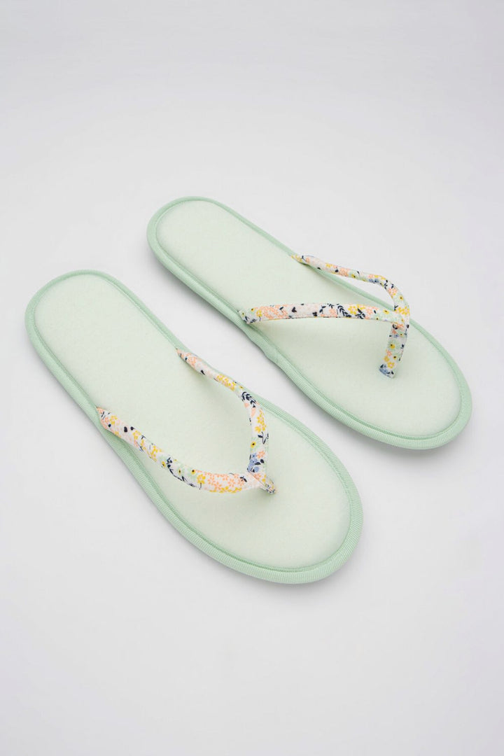 Mint Green Spring Spa Slippers