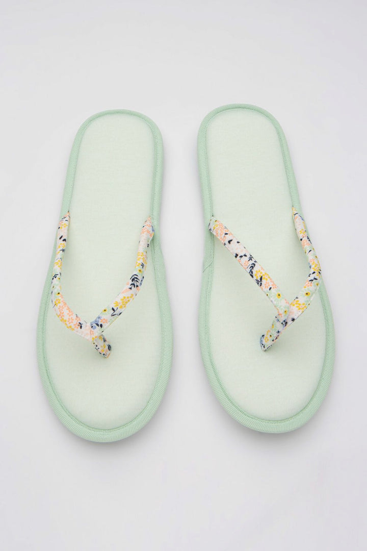Mint Green Spring Spa Slippers