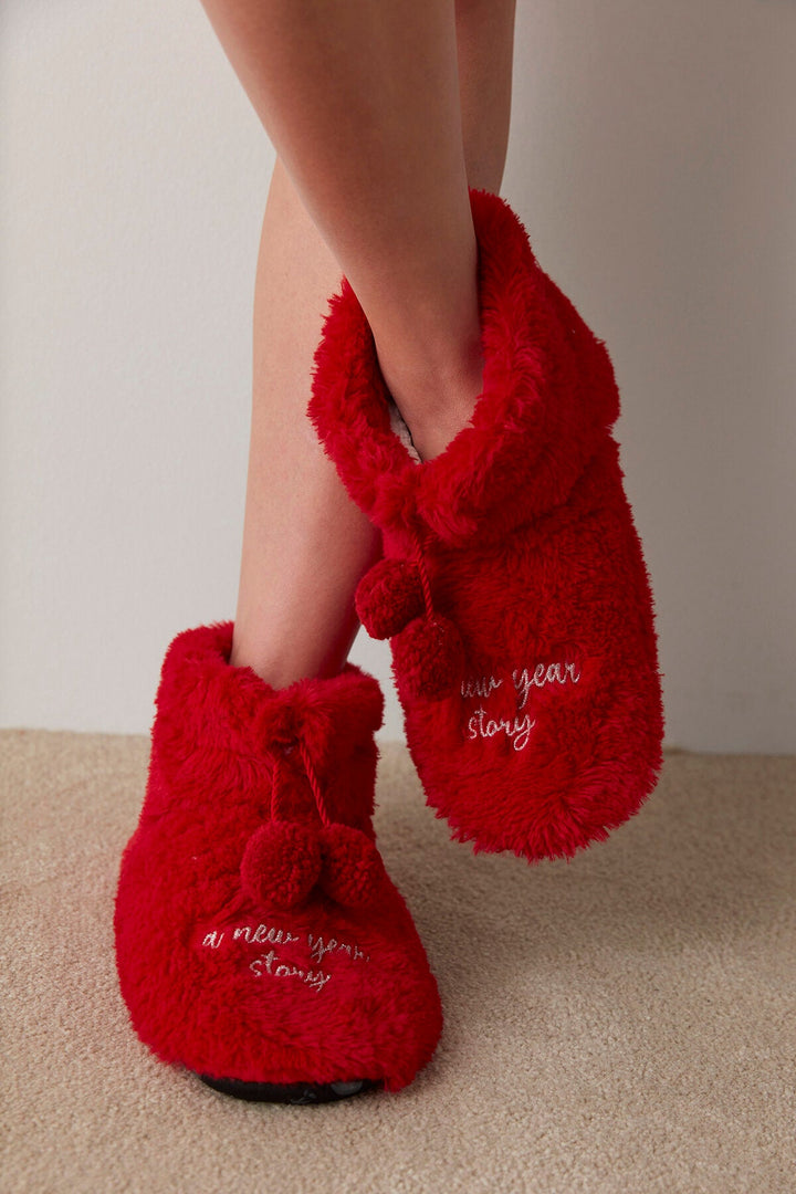 Red Story Liner Socks