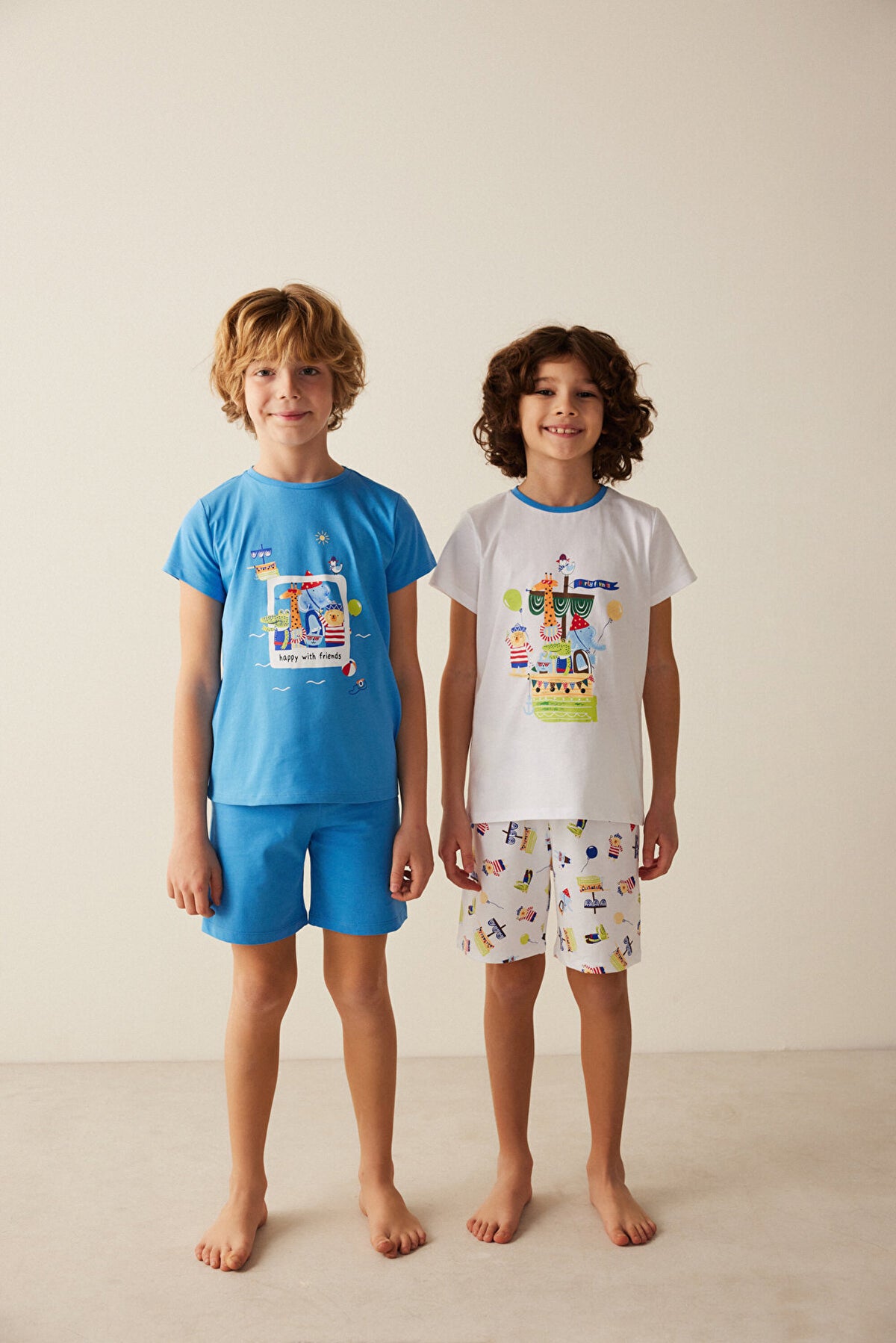 Boys Traveling W/ Friends Sss 2 Pack Pj Set