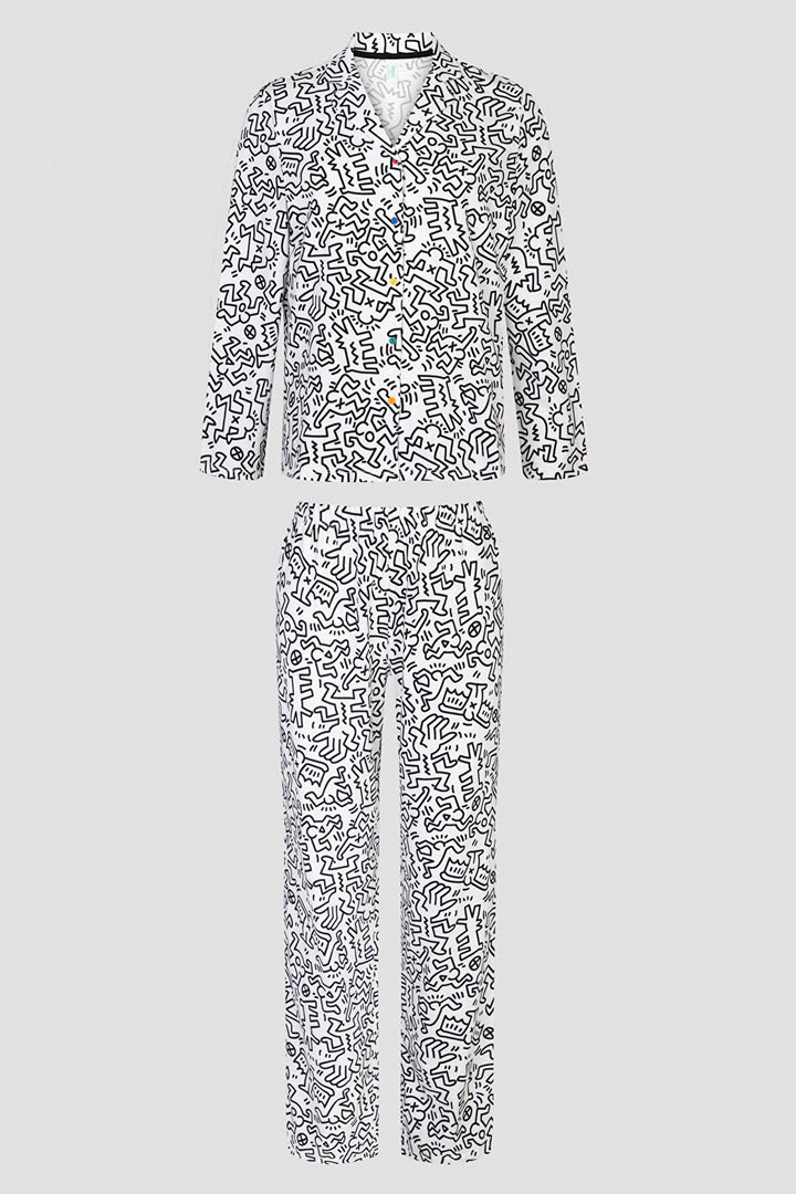 Lively Shirt Pants PJ Set-Keith Haring Collection