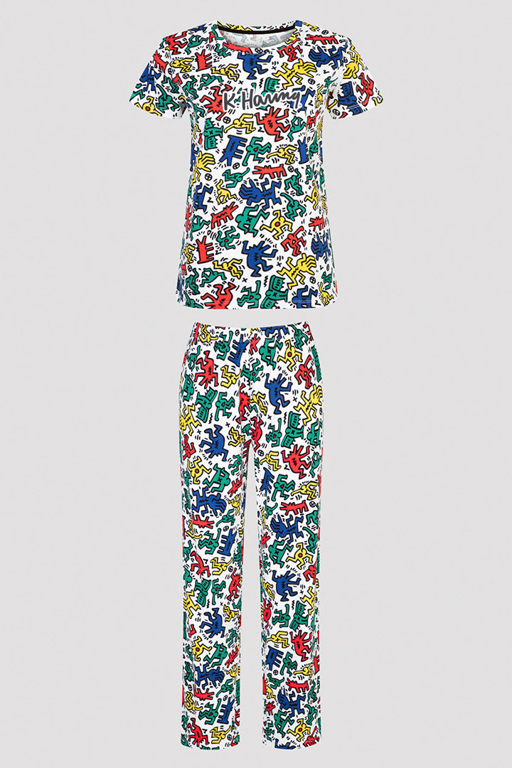 Lic Colorful Pj Set-Keith Haring Collection