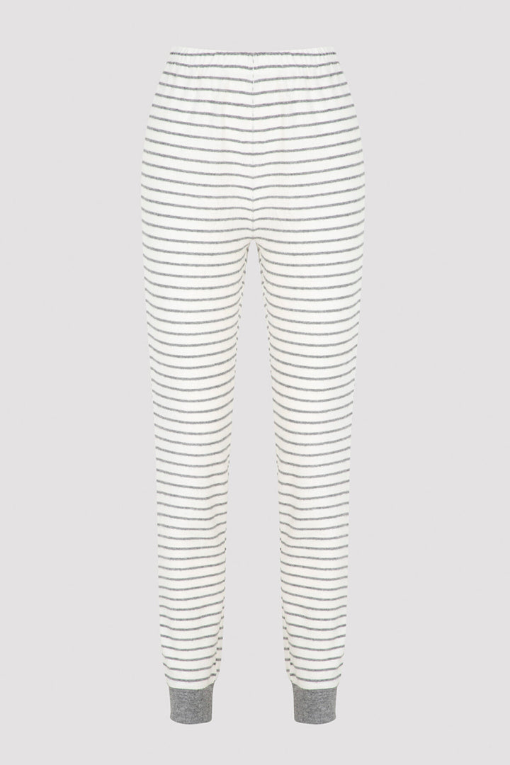 Gri Beanies Striped Termal Cuff Pantolon