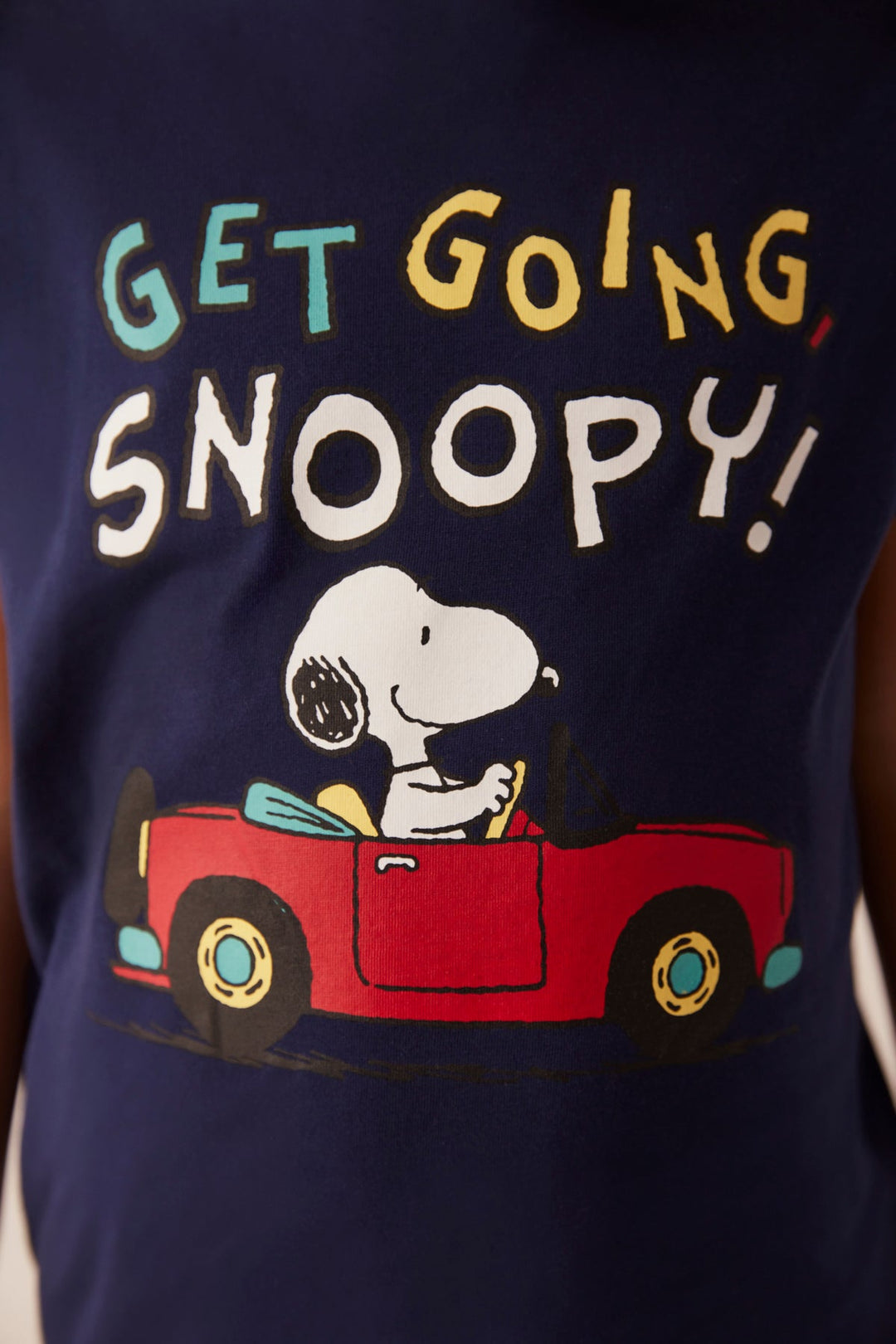 Navy Snoopy With Car 2In1 Pj Set