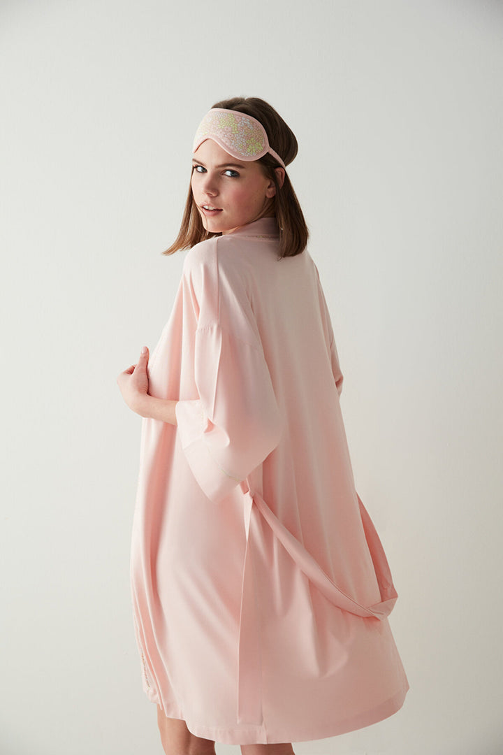 Pink Chloe Solid Dressing Gown
