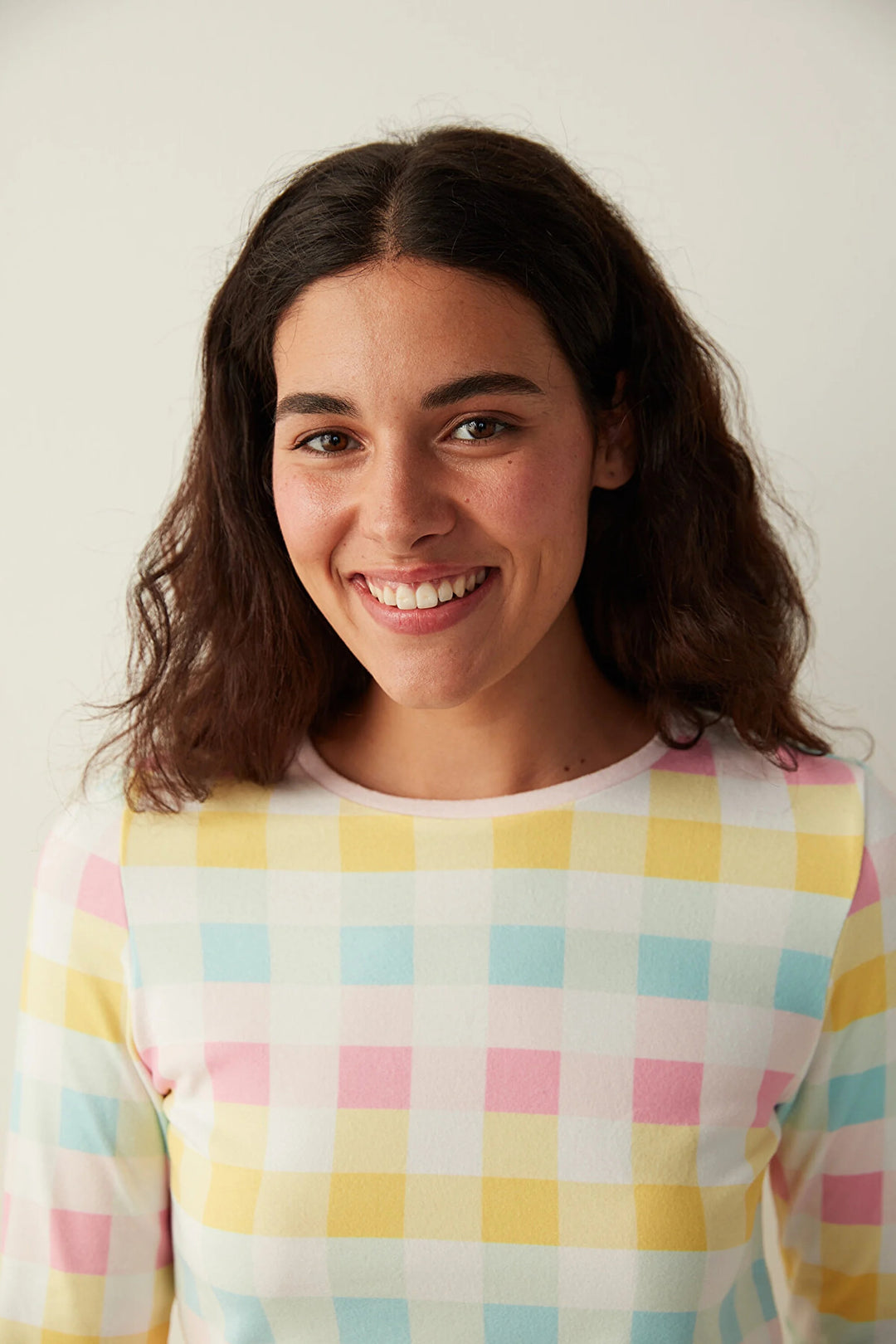 Multi Colour Colored Gingham Thermal Tshirt