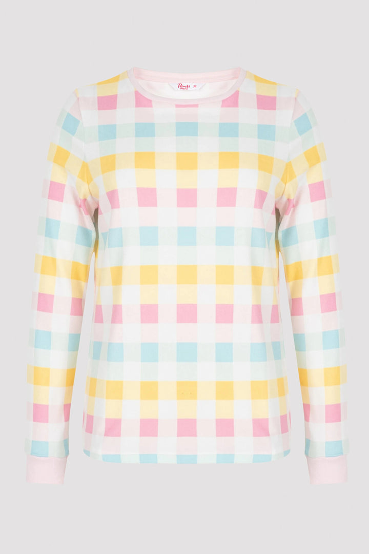 Multi Colour Colored Gingham Thermal Tshirt