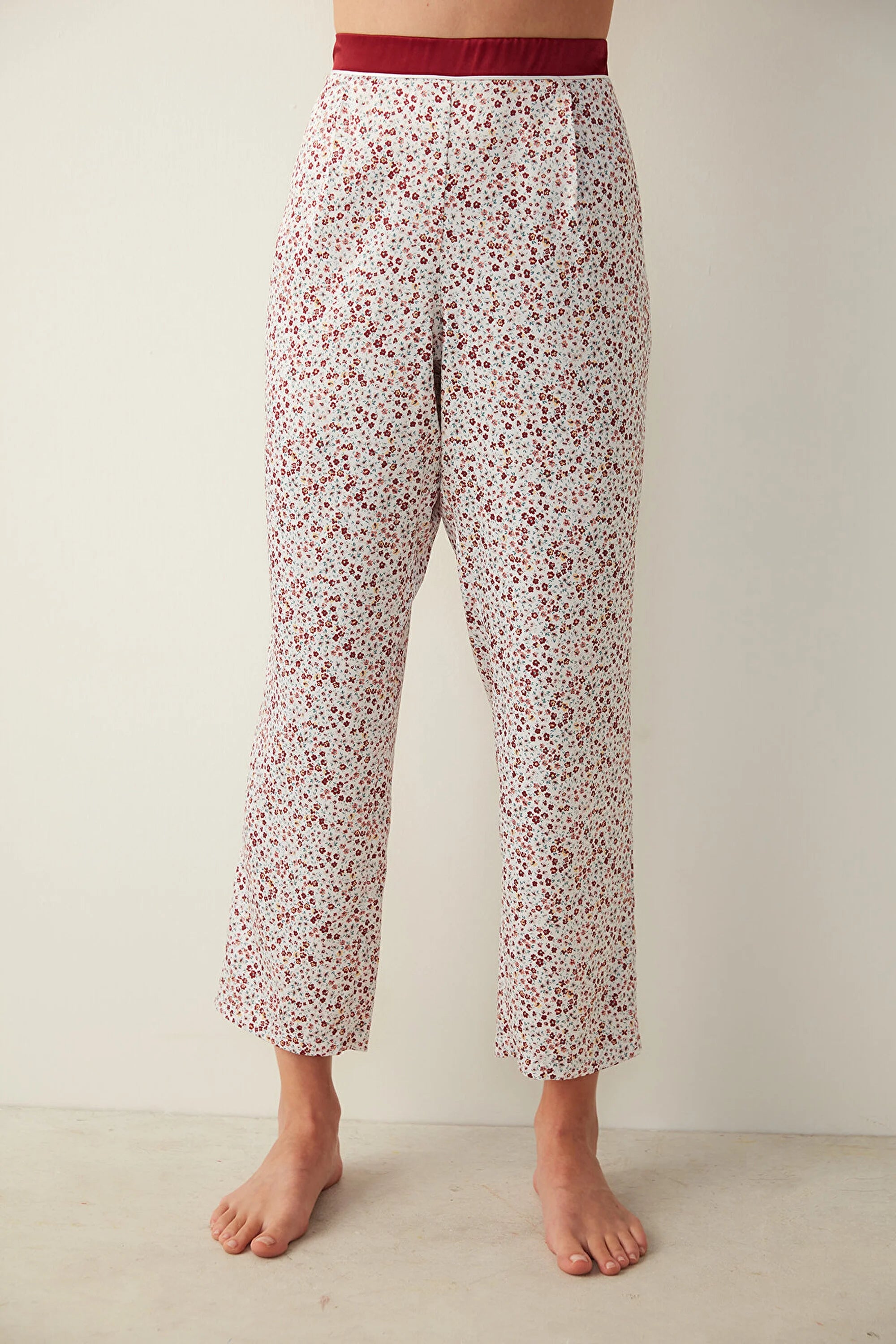 White Daphne Satin Pants Pj Bottom