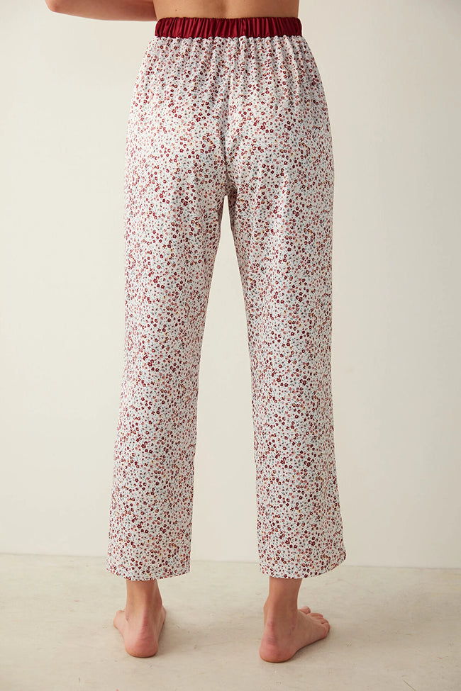 White Daphne Satin Pants Pj Bottom Main Image