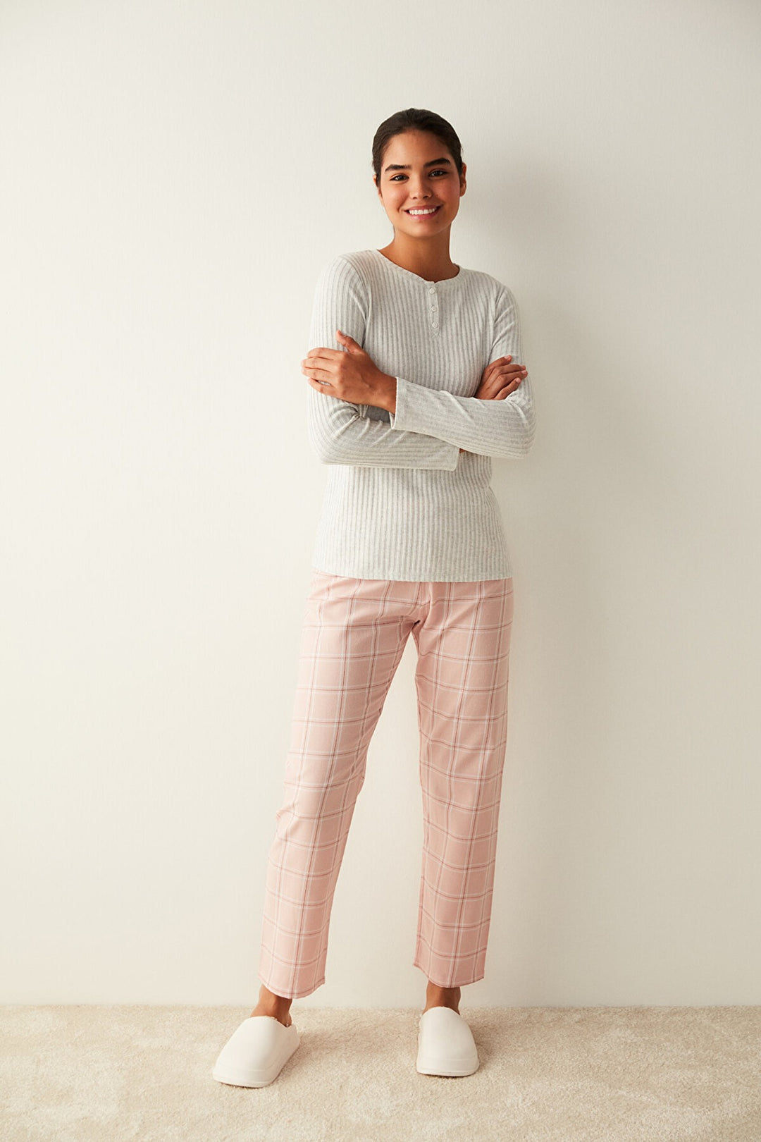 Rose Rosy Checked Pant