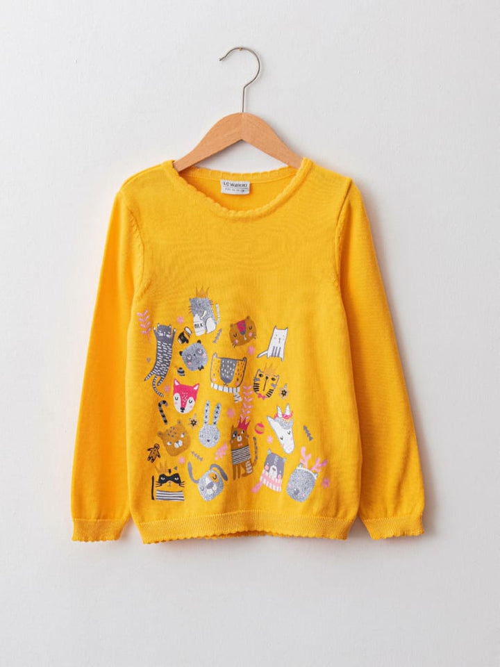 Yellow Colored Jumper For Kids Girls