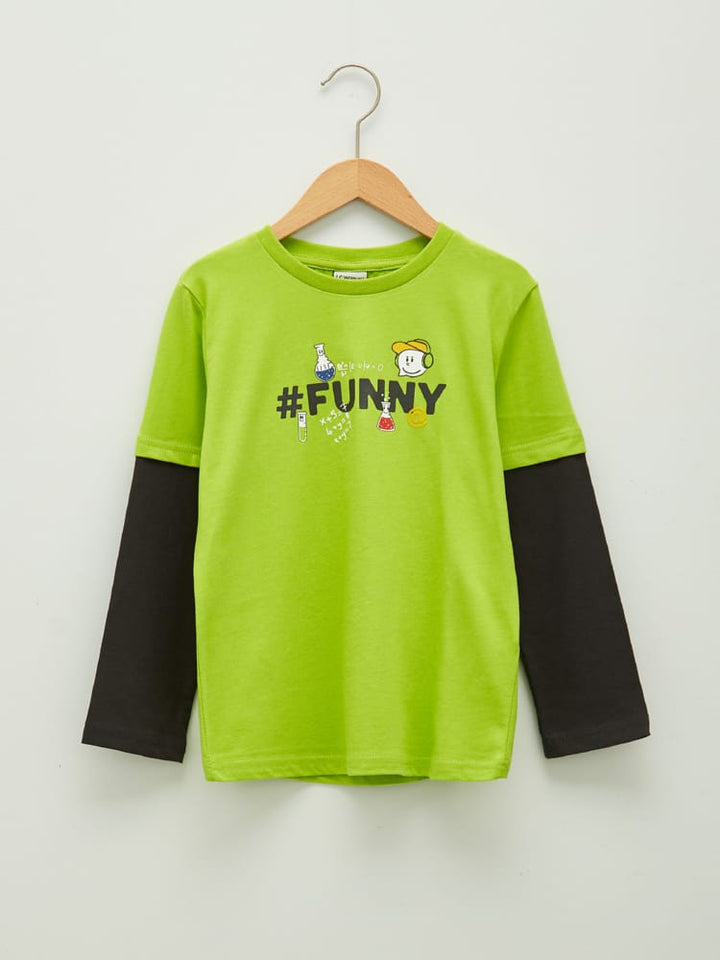 Bright Green Colored T-Shirt For Kids Boys