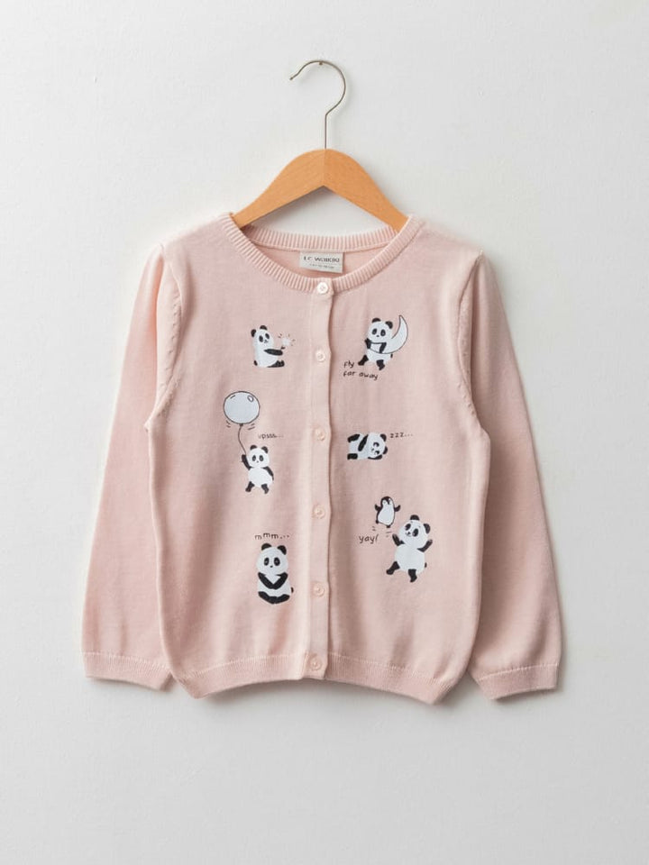 Dull Pink Colored Cardigan For Kids Girls