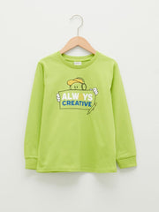 Bright Green Colored T-Shirt For Kids Boys