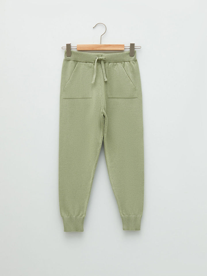 Dull Green Colored Trousers For Kids Girls