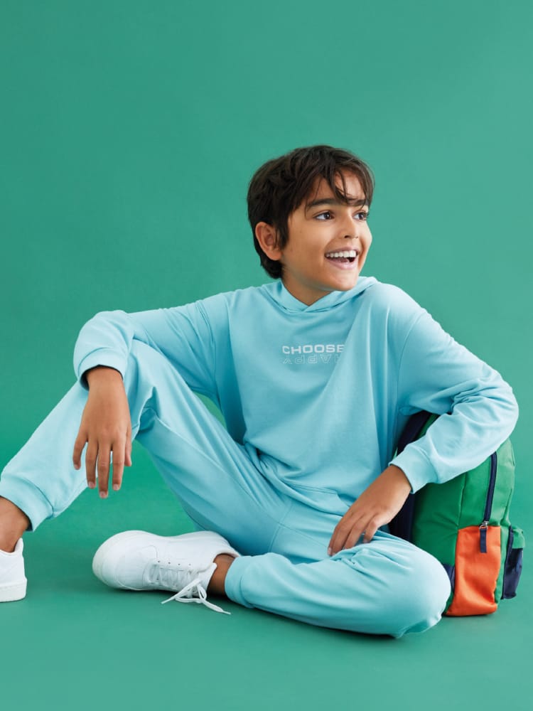 Light Turquoise Colored Sweatshirt For Kids Boys