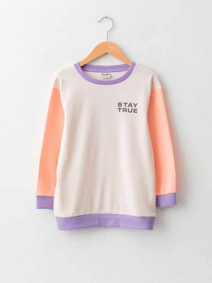 Light Beige Colored Sweatshirt For Kids Boys