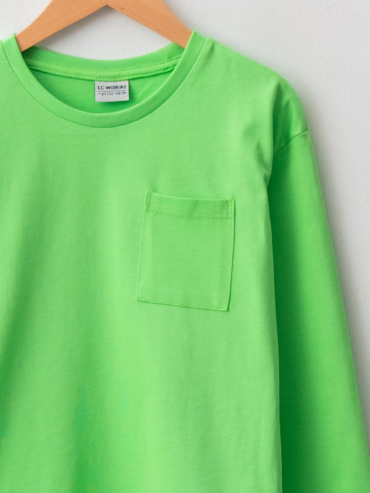 Bright Green Colored T-Shirt For Kids Boys