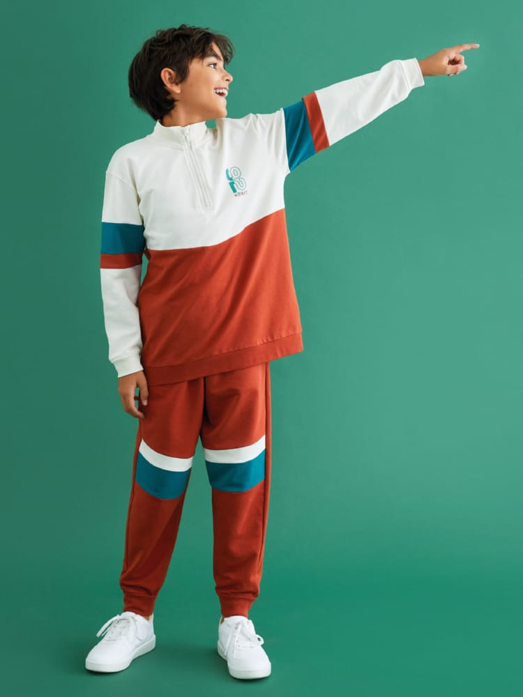 Light Beige Colored Sweatshirt For Kids Boys