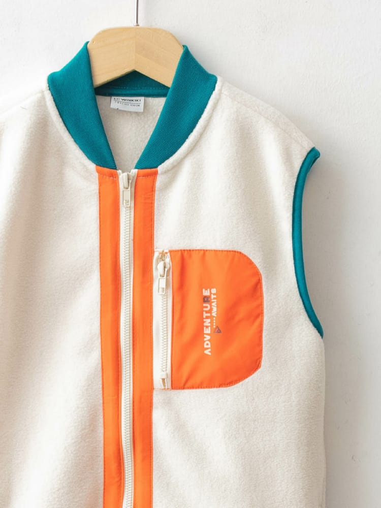 Light Beige Colored Vest For Kids Boys