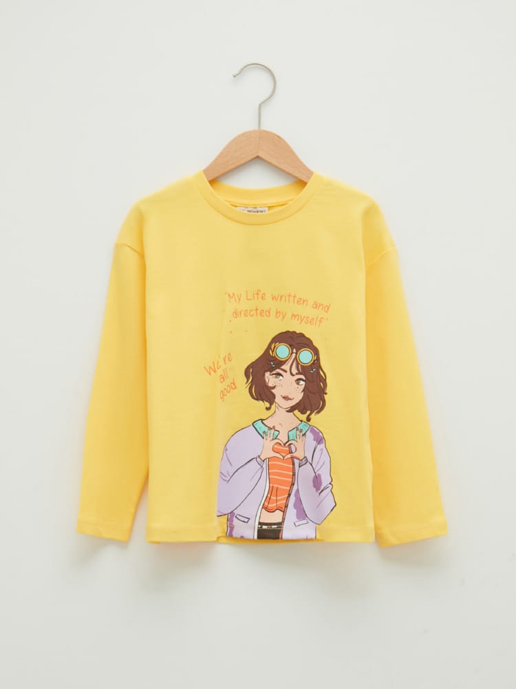 Yellow Colored T-Shirt For Kids Girls