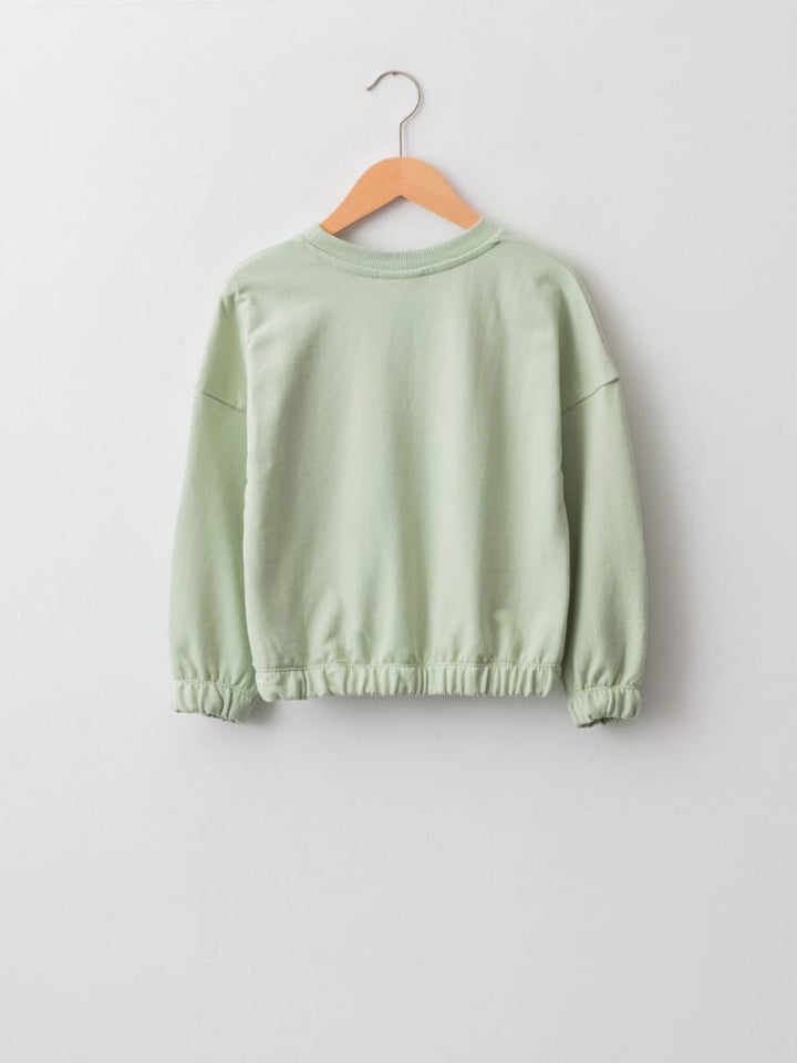 Light Green Colored Sweatshirt For Kids Girls