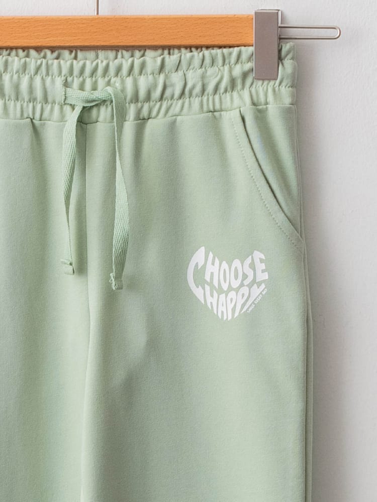 Light Green Colored Trousers For Kids Girls