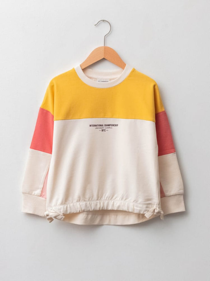 Cream Colored Sweatshirt For Kids Girls