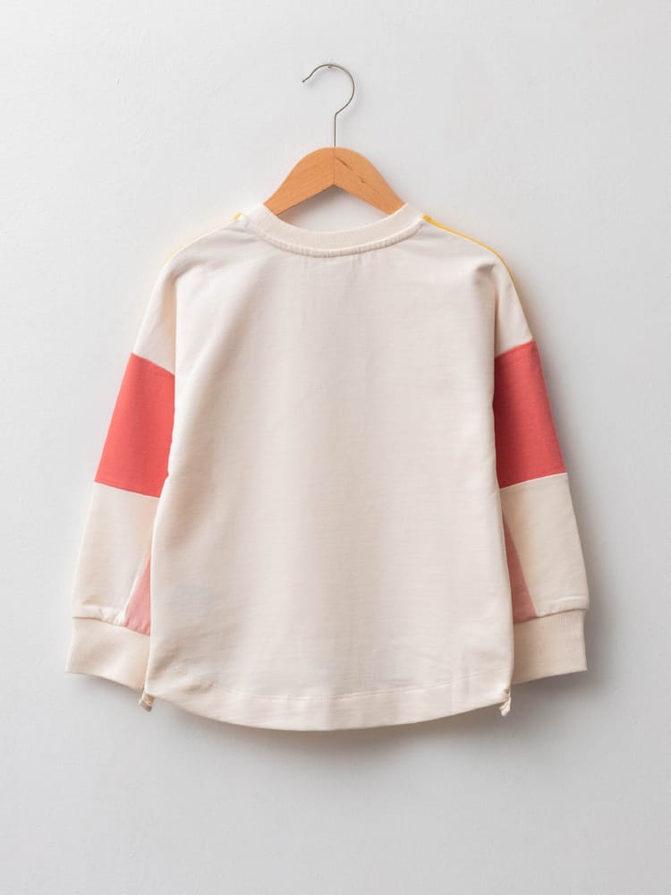 Cream Colored Sweatshirt For Kids Girls