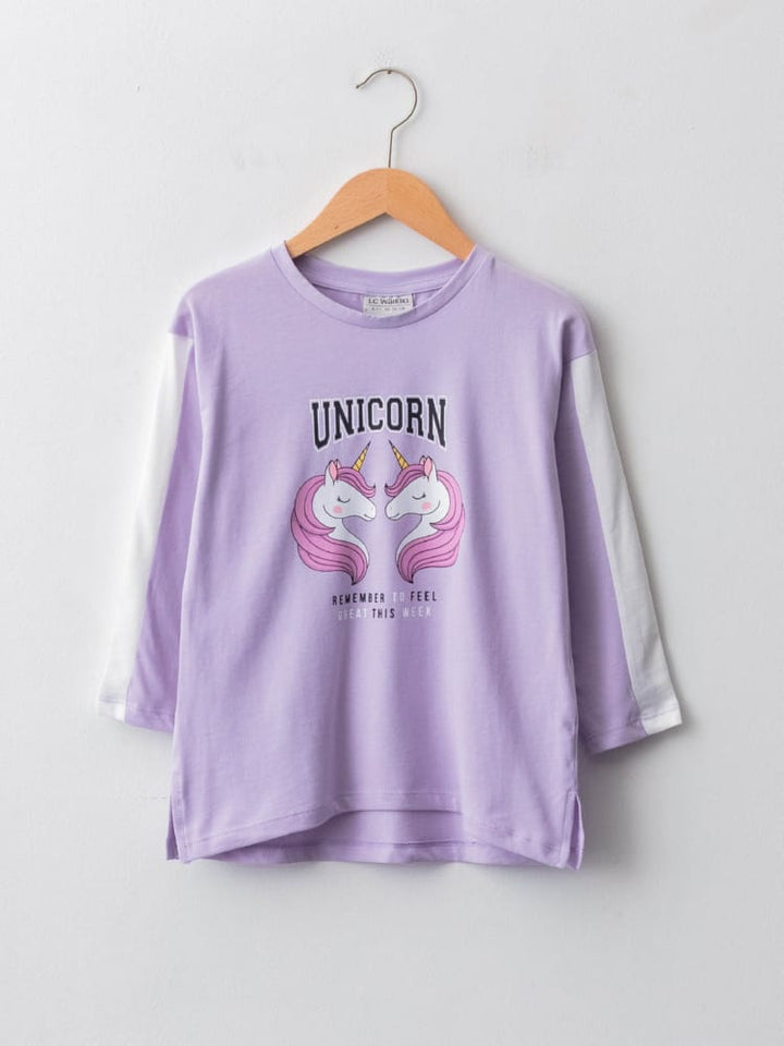Multi Color T-Shirt For Kids Girls