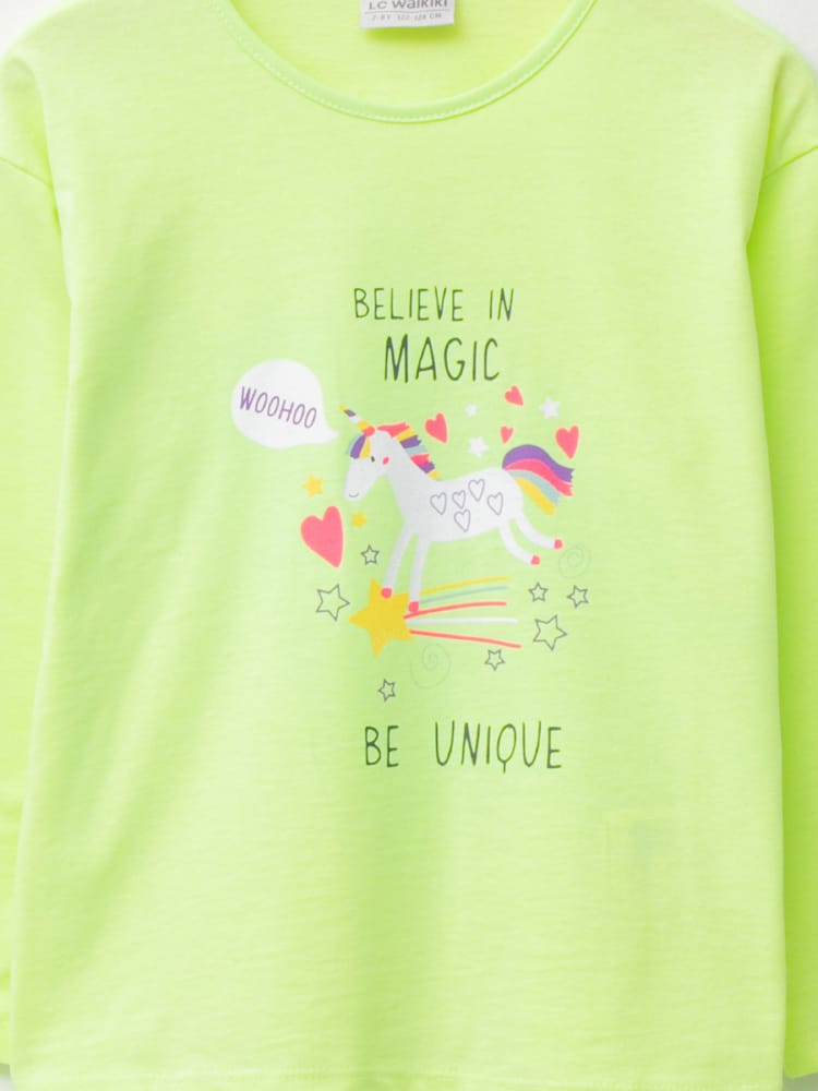 Multi Color T-Shirt For Kids Girls