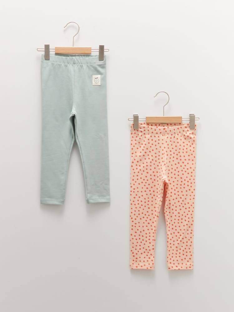 Pale Coral Colored Leggings For Baby Girls