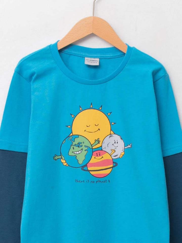 Blue Colored T-Shirt For Kids Boys