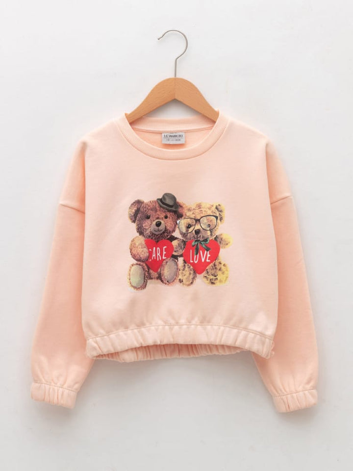 Peach Colored Sweatshirt For Kids Girls