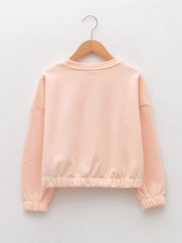 Peach Colored Sweatshirt For Kids Girls