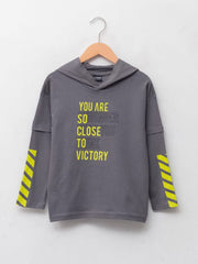 Dark Grey Colored T-Shirt For Kids Boys