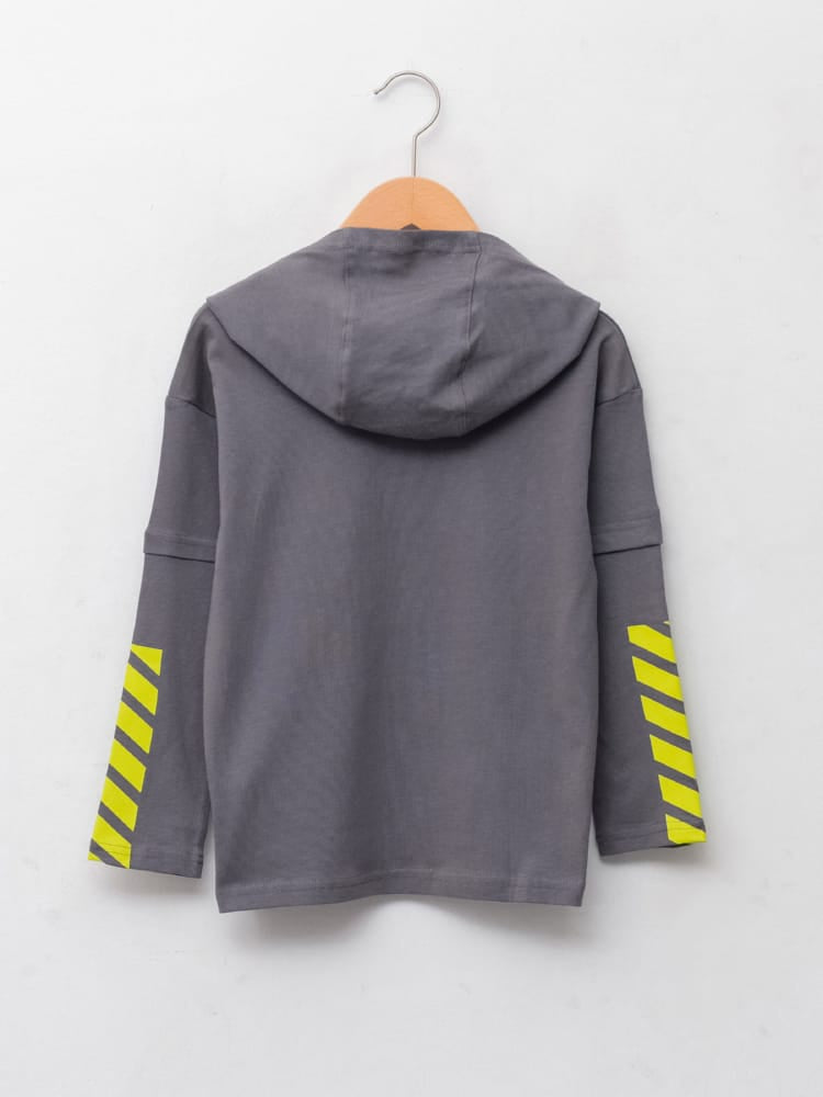 Dark Grey Colored T-Shirt For Kids Boys