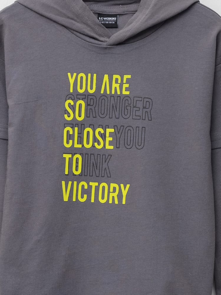 Dark Grey Colored T-Shirt For Kids Boys