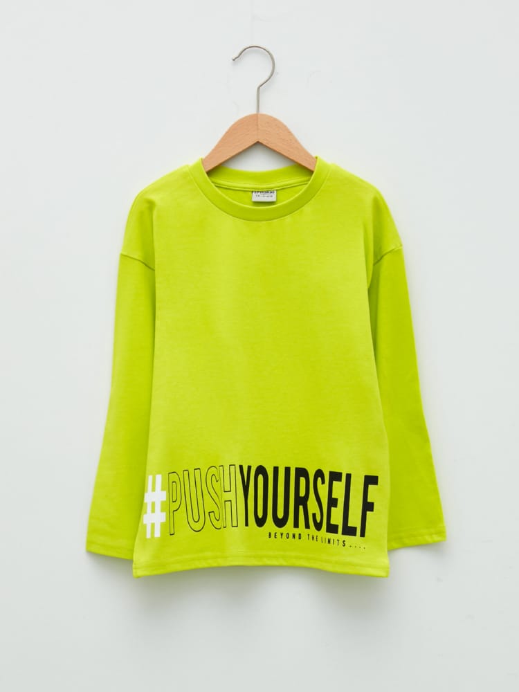 Lemon Green Colored T-Shirt For Kids Boys