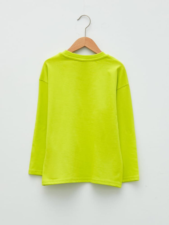 Lemon Green Colored T-Shirt For Kids Boys